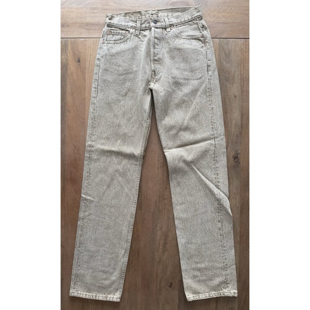 Vintage Levi's 501 Denim Tan Acid Wash Jeans Size 30x32 Straight Retro 80s USA